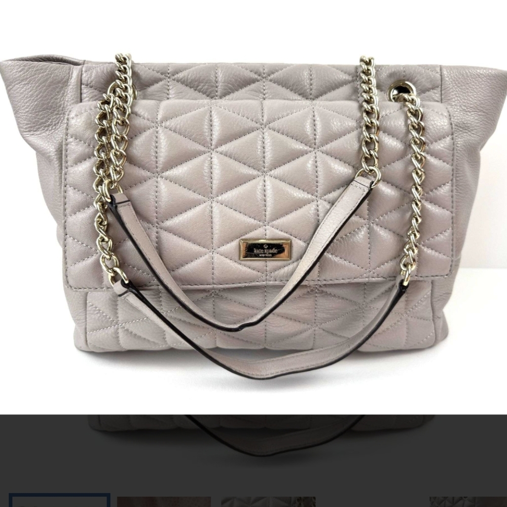 Kate Spade Quilted Gray Tote Bag